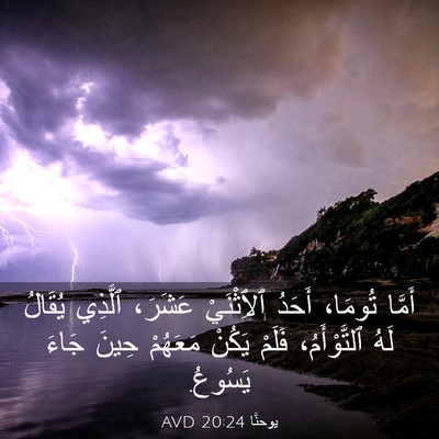 Picture 03 - يوحنَّا 20:24 AVD - أَمَّا تُومَا، أَحَدُ - Bible Verse Picture