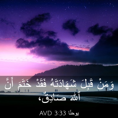 Picture 03 - يوحنَّا 3:33 AVD - وَمَنْ قَبِلَ شَهَادَتَهُ - Bible Verse Picture
