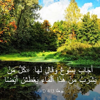 Picture 03 - يوحنَّا 4:13 AVD - أَجَابَ يَسُوعُ وَقَالَ - Bible Verse Picture