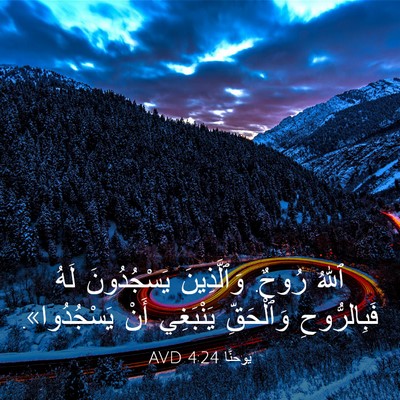 Picture 03 - يوحنَّا 4:24 AVD - ٱللهُ رُوحٌ. وَٱلَّذِينَ - Bible Verse Picture