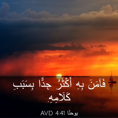 Picture 03 - يوحنَّا 4:41 AVD - فَآمَنَ بِهِ أَكْثَرُ - Bible Verse Picture