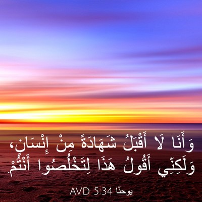 Picture 03 - يوحنَّا 5:34 AVD - وَأَنَا لَا أَقْبَلُ - Bible Verse Picture