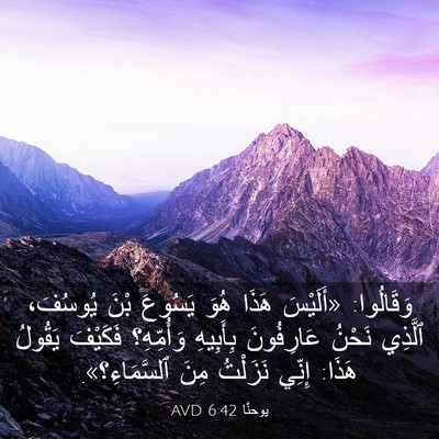 Picture 03 - يوحنَّا 6:42 AVD - وَقَالُوا: «أَلَيْسَ هَذَا - Bible Verse Picture
