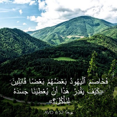 Picture 03 - يوحنَّا 6:52 AVD - فَخَاصَمَ ٱلْيَهُودُ - Bible Verse Picture