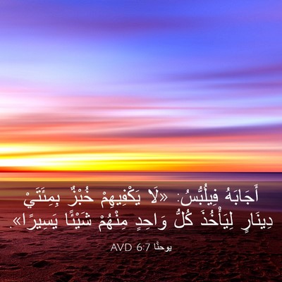 Picture 03 - يوحنَّا 6:7 AVD - أَجَابَهُ فِيلُبُّسُ: «لَا - Bible Verse Picture