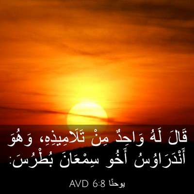 Picture 03 - يوحنَّا 6:8 AVD - قَالَ لَهُ وَاحِدٌ مِنْ - Bible Verse Picture