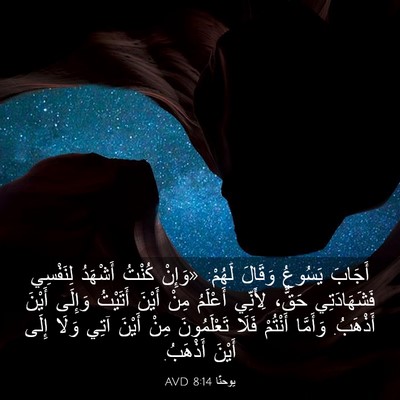 Picture 03 - يوحنَّا 8:14 AVD - أَجَابَ يَسُوعُ وَقَالَ - Bible Verse Picture