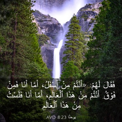 Picture 03 - يوحنَّا 8:23 AVD - فَقَالَ لَهُمْ: «أَنْتُمْ - Bible Verse Picture