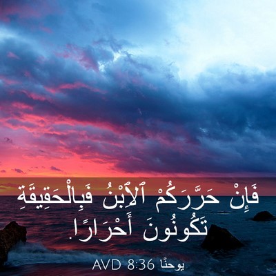 Picture 03 - يوحنَّا 8:36 AVD - فَإِنْ حَرَّرَكُمْ - Bible Verse Picture