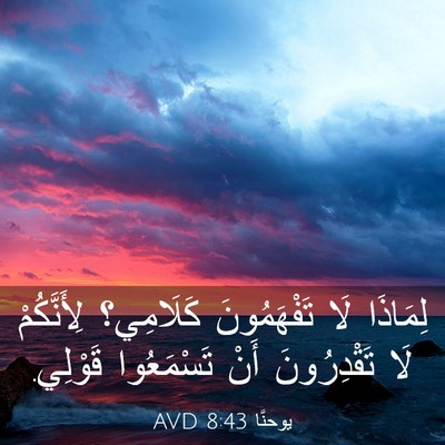 Picture 03 - يوحنَّا 8:43 AVD - لِمَاذَا لَا تَفْهَمُونَ - Bible Verse Picture