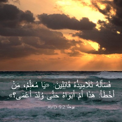 Picture 03 - يوحنَّا 9:2 AVD - فَسَأَلَهُ تَلَامِيذُهُ - Bible Verse Picture