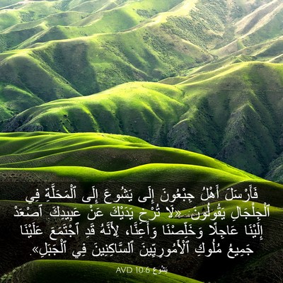 Picture 03 - يَشُوع 10:6 AVD - فَأَرْسَلَ أَهْلُ - Bible Verse Picture