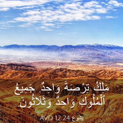 Picture 03 - يَشُوع 12:24 AVD - مَلِكُ تِرْصَةَ وَاحِدٌ. - Bible Verse Picture