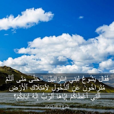 Picture 03 - يَشُوع 18:3 AVD - فَقَالَ يَشُوعُ لِبَنِي - Bible Verse Picture