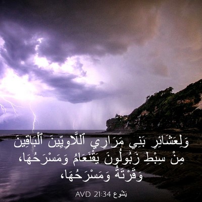 Picture 03 - يَشُوع 21:34 AVD - وَلِعَشَائِرِ بَنِي - Bible Verse Picture
