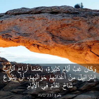 Picture 03 - يَشُوع 23:1 AVD - وَكَانَ غِبَّ أَيَّامٍ - Bible Verse Picture