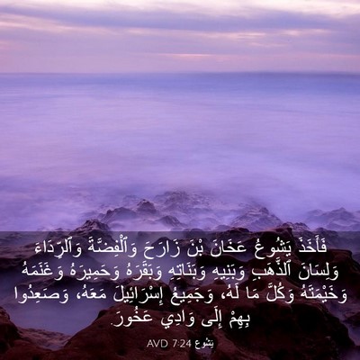 Picture 03 - يَشُوع 7:24 AVD - فَأَخَذَ يَشُوعُ عَخَانَ - Bible Verse Picture