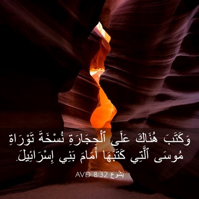Picture 03 - يَشُوع 8:32 AVD - وَكَتَبَ هُنَاكَ عَلَى - Bible Verse Picture