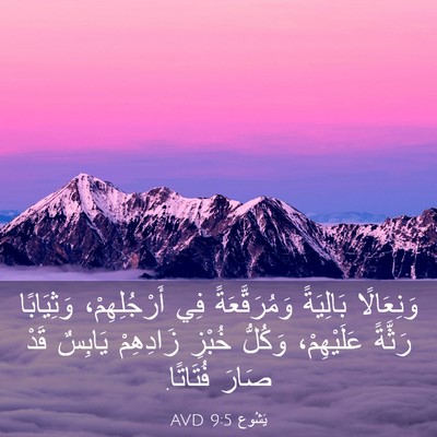 Picture 03 - يَشُوع 9:5 AVD - وَنِعَالًا بَالِيَةً - Bible Verse Picture