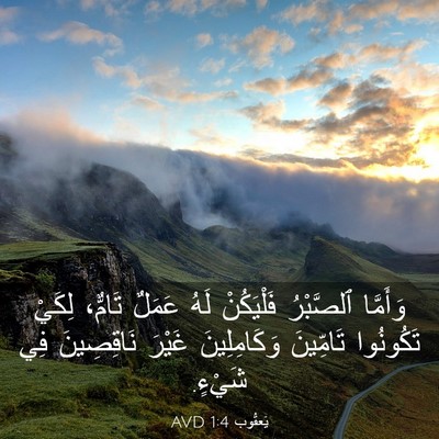 Picture 03 - يَعقُوب 1:4 AVD - وَأَمَّا ٱلصَّبْرُ - Bible Verse Picture