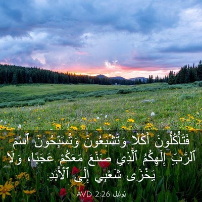 Picture 03 - يُوئِيل 2:26 AVD - فَتَأْكُلُونَ أَكْلًا - Bible Verse Picture