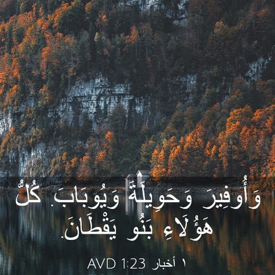 Picture 03 - ١ أخبار 1:23 AVD - وَأُوفِيرَ وَحَوِيلَةَ - Bible Verse Picture