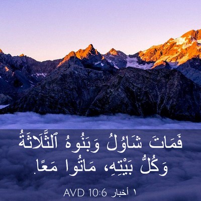 Picture 03 - ١ أخبار 10:6 AVD - فَمَاتَ شَاوُلُ وَبَنُوهُ - Bible Verse Picture
