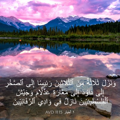 Picture 03 - ١ أخبار 11:15 AVD - وَنَزَلَ ثَلَاثَةٌ مِنَ - Bible Verse Picture