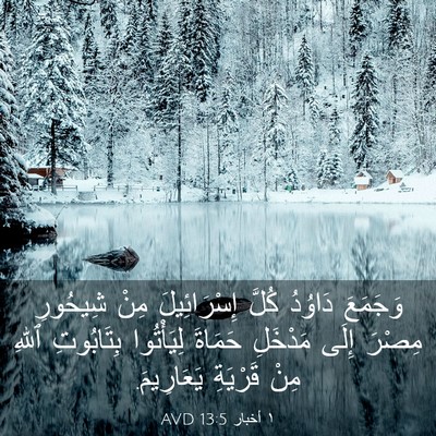 Picture 03 - ١ أخبار 13:5 AVD - وَجَمَعَ دَاوُدُ كُلَّ - Bible Verse Picture