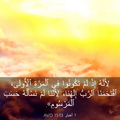 Picture 03 - ١ أخبار 15:13 AVD - لِأَنَّهُ إِذْ لَمْ - Bible Verse Picture
