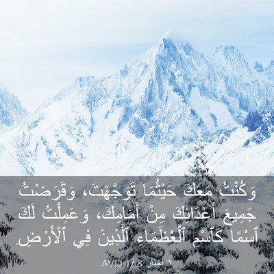 Picture 03 - ١ أخبار 17:8 AVD - وَكُنْتُ مَعَكَ حَيْثُمَا - Bible Verse Picture