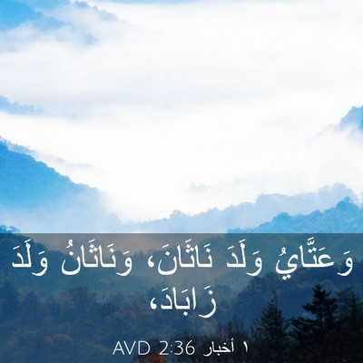 Picture 03 - ١ أخبار 2:36 AVD - وَعَتَّايُ وَلَدَ - Bible Verse Picture
