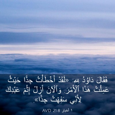 Picture 03 - ١ أخبار 21:8 AVD - فَقَالَ دَاوُدُ لِلهِ: - Bible Verse Picture
