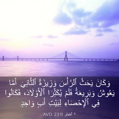 Picture 03 - ١ أخبار 23:11 AVD - وَكَانَ يَحَثُ ٱلرَّأْسَ - Bible Verse Picture
