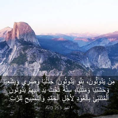 Picture 03 - ١ أخبار 25:3 AVD - مِنْ يَدُوثُونَ، بَنُو - Bible Verse Picture