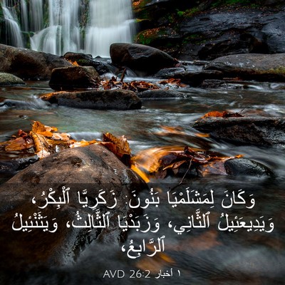 Picture 03 - ١ أخبار 26:2 AVD - وَكَانَ لِمَشَلَمْيَا - Bible Verse Picture