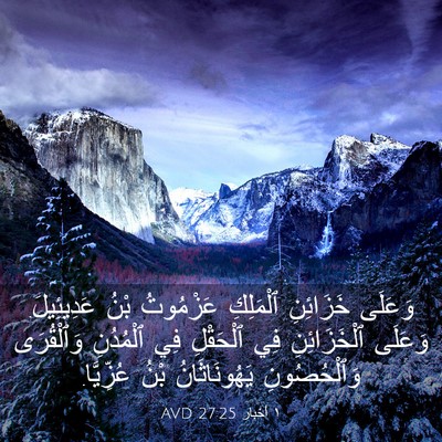 Picture 03 - ١ أخبار 27:25 AVD - وَعَلَى خَزَائِنِ - Bible Verse Picture