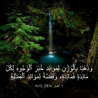 Picture 03 - ١ أخبار 28:16 AVD - وَذَهَبًا بِٱلْوَزْنِ - Bible Verse Picture
