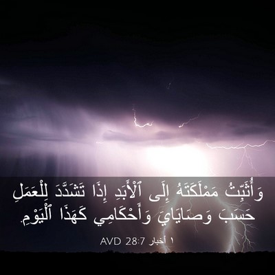 Picture 03 - ١ أخبار 28:7 AVD - وَأُثَبِّتُ مَمْلَكَتَهُ - Bible Verse Picture