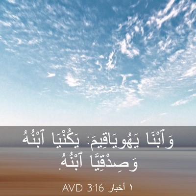 Picture 03 - ١ أخبار 3:16 AVD - وَٱبْنَا يَهُويَاقِيمَ: - Bible Verse Picture