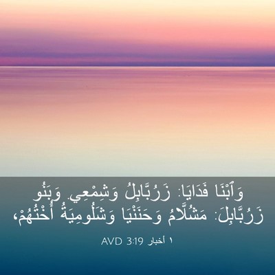 Picture 03 - ١ أخبار 3:19 AVD - وَٱبْنَا فَدَايَا: - Bible Verse Picture