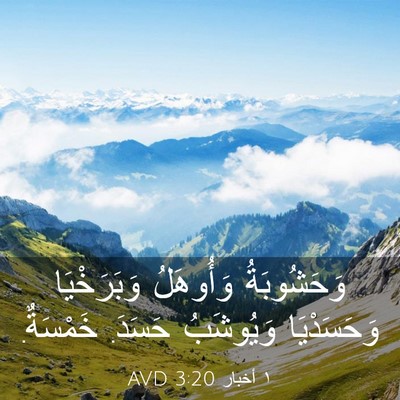 Picture 03 - ١ أخبار 3:20 AVD - وَحَشُوبَةُ وَأُوهَلُ - Bible Verse Picture