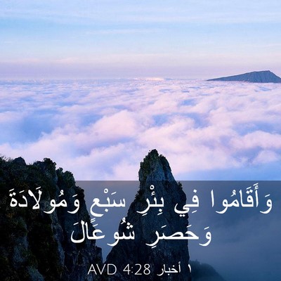 Picture 03 - ١ أخبار 4:28 AVD - وَأَقَامُوا فِي بِئْرِ - Bible Verse Picture