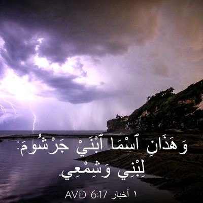 Picture 03 - ١ أخبار 6:17 AVD - وَهَذَانِ ٱسْمَا ٱبْنَيْ - Bible Verse Picture