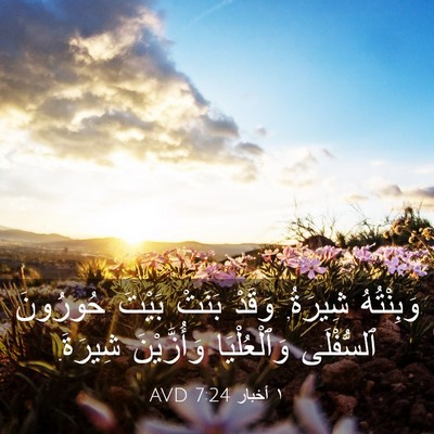 Picture 03 - ١ أخبار 7:24 AVD - وَبِنْتُهُ شِيرَةُ. وَقَدْ - Bible Verse Picture