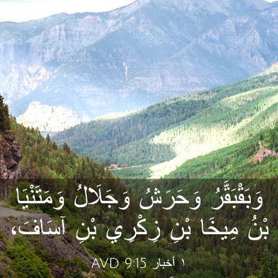 Picture 03 - ١ أخبار 9:15 AVD - وَبَقْبَقَّرُ وَحَرَشُ - Bible Verse Picture