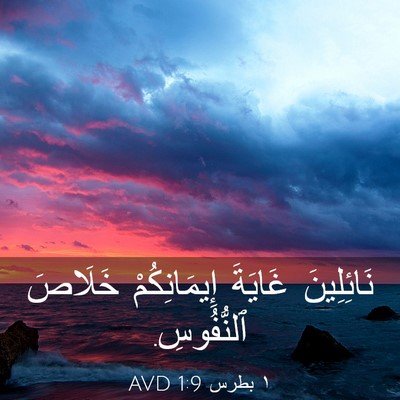 Picture 03 - ١ بطرس 1:9 AVD - نَائِلِينَ غَايَةَ - Bible Verse Picture