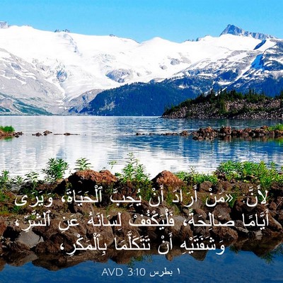 Picture 03 - ١ بطرس 3:10 AVD - لِأَنَّ: «مَنْ أَرَادَ - Bible Verse Picture