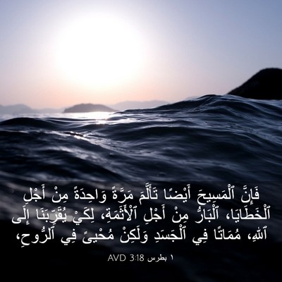 Picture 03 - ١ بطرس 3:18 AVD - فَإِنَّ ٱلْمَسِيحَ - Bible Verse Picture