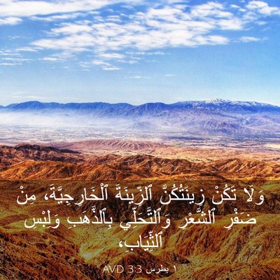 Picture 03 - ١ بطرس 3:3 AVD - وَلَا تَكُنْ زِينَتُكُنَّ - Bible Verse Picture